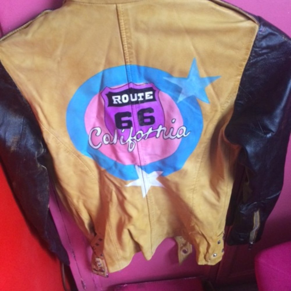 leather jacket biker distressed italian brand - Picture 2 of 10